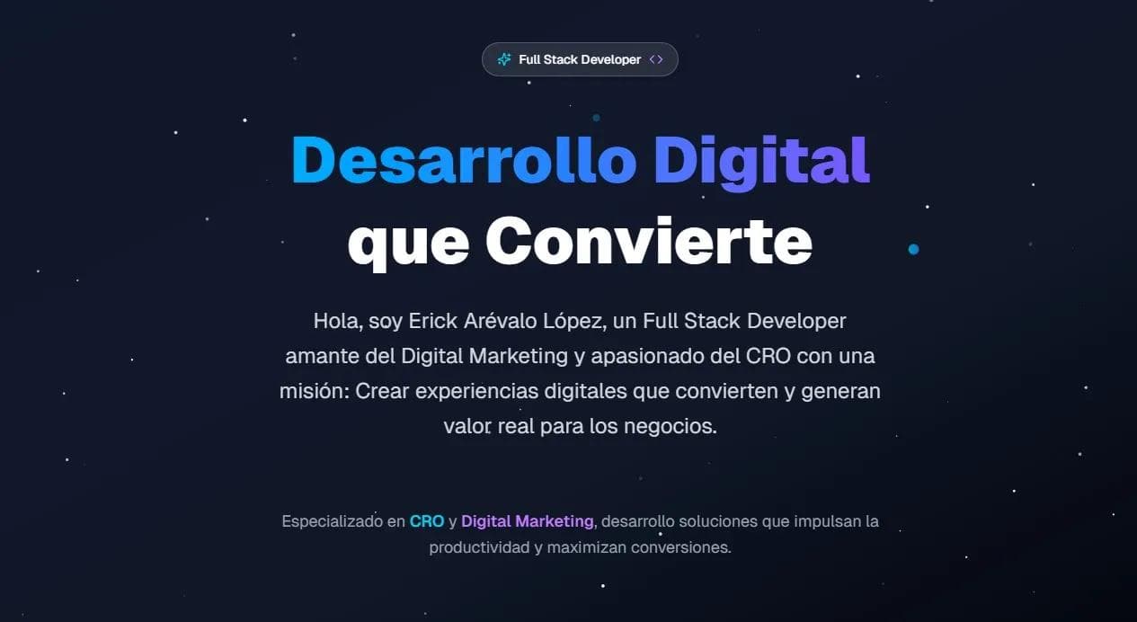 Captura de la landing de mi portfolio hecho con Next.js y Sanity CMS